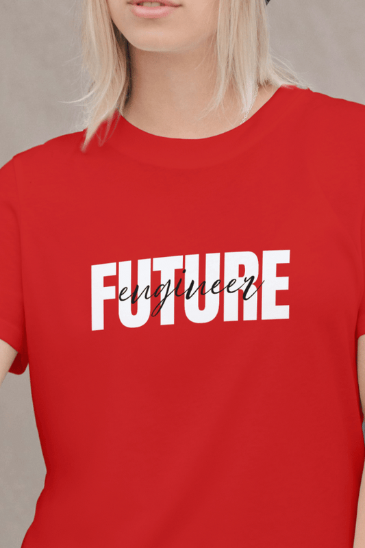 Future Engineer White Text Round Neck T-Shirt UNISEX