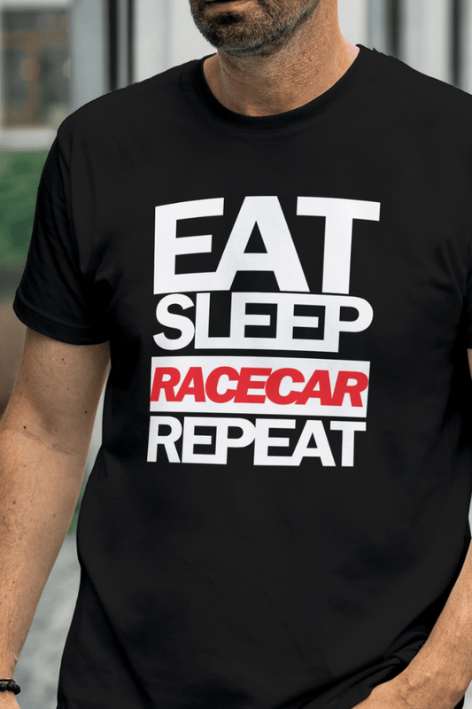 Eat Sleep Racecar Repeat Round Neck T-Shirt UNISEX
