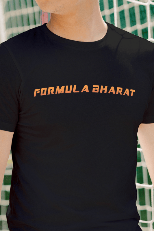 Formula Bharat Text Orange Round Neck T-Shirt UNISEX