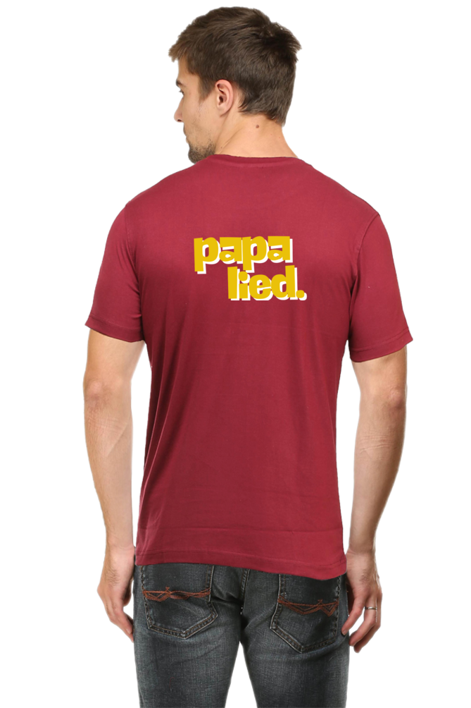 Engineering Breeze Papa Lied Text Graphic Front Back Round Neck T-Shirt UNISEX