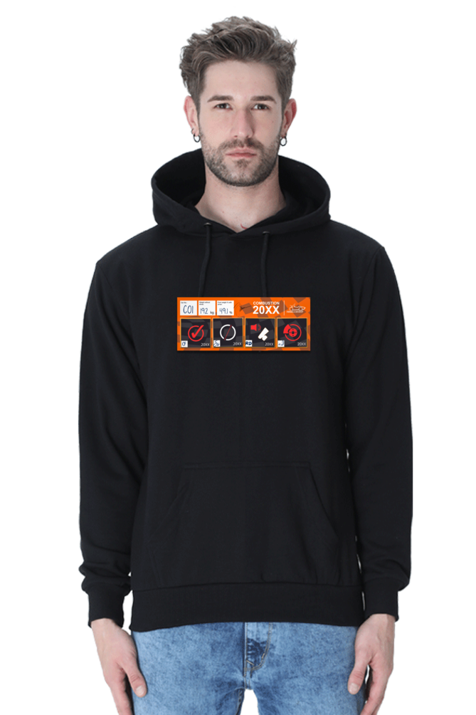 Tech Inspection Sticker Combustion Formula Bharat Graphic Hooded Sweat Shirt UNISEX