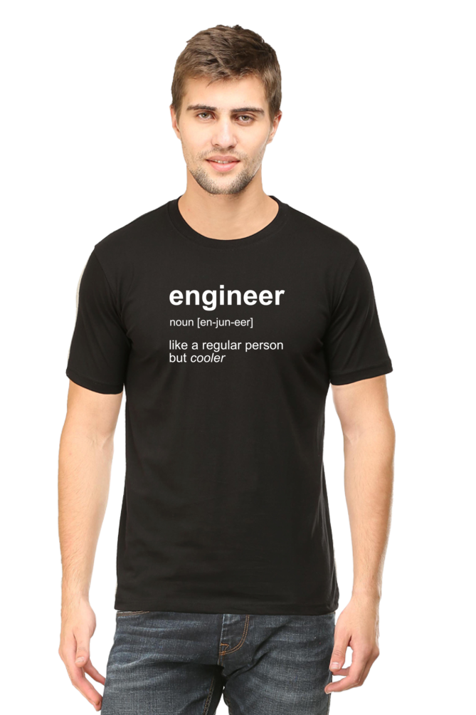 Engineer Definition White Text Round Neck T-Shirt UNISEX