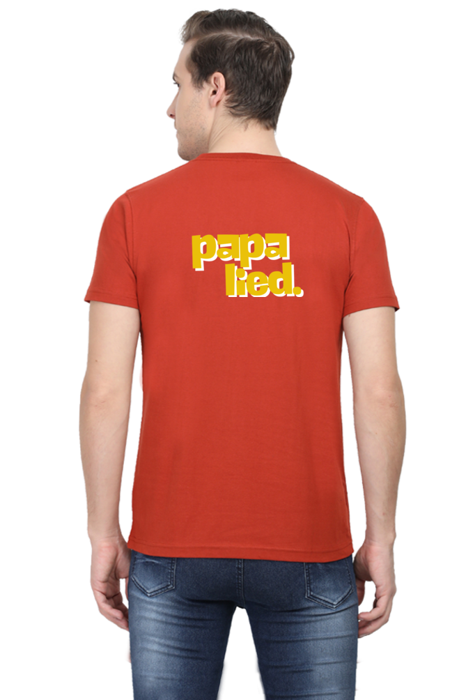 Engineering Breeze Papa Lied Text Graphic Front Back Round Neck T-Shirt UNISEX