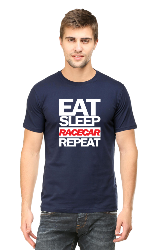 Eat Sleep Racecar Repeat Round Neck T-Shirt UNISEX