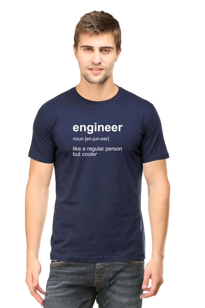 Engineer Definition White Text Round Neck T-Shirt UNISEX