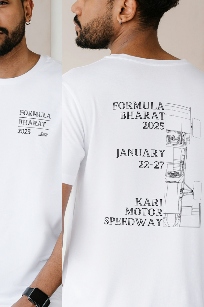 Formula Bharat 2025 Sketch Print Round Neck T-Shirt UNISEX