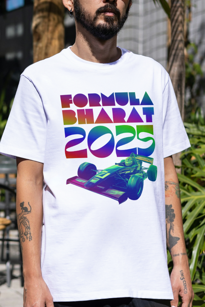 Formula Bharat 2025 Multicolor Print Oversized Classic T-Shirt UNISEX