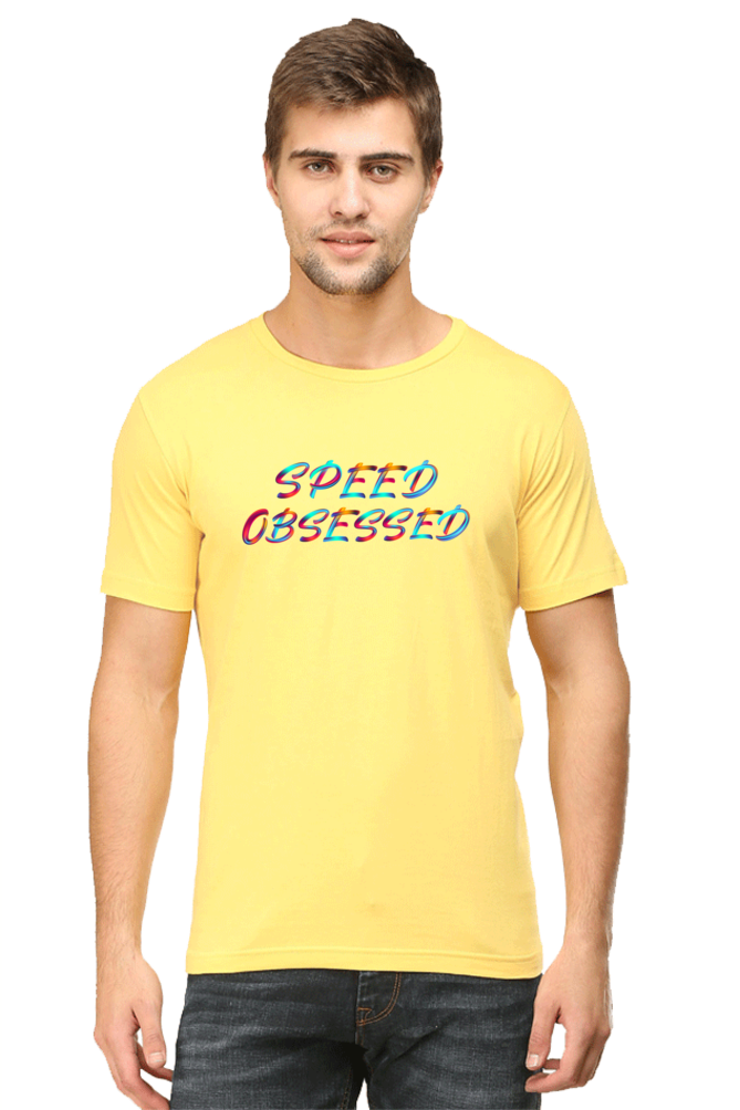 Speed Obsessed Text Round Neck T-Shirt UNISEX