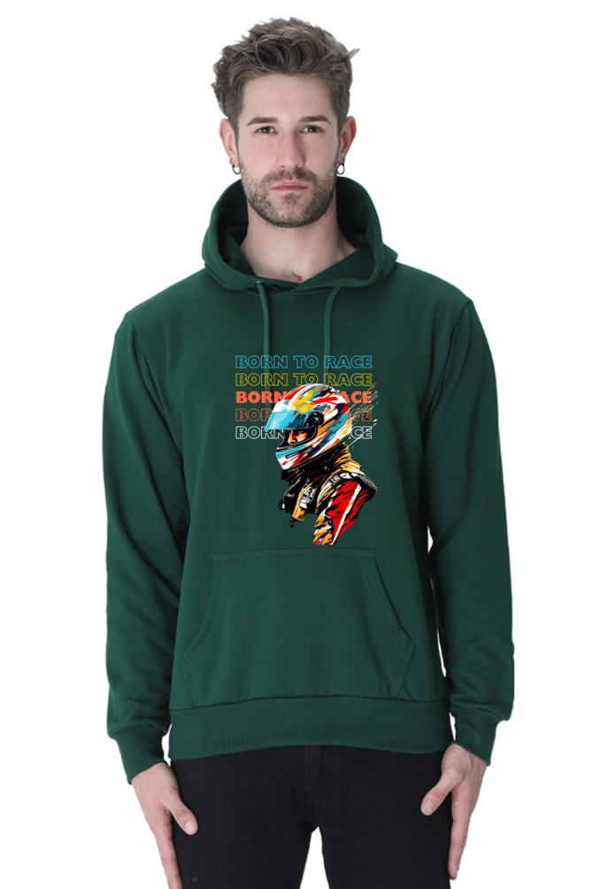 Born To Race Text Multi Color Race Driver Graphic Hooded Sweat Shirt UNISEX