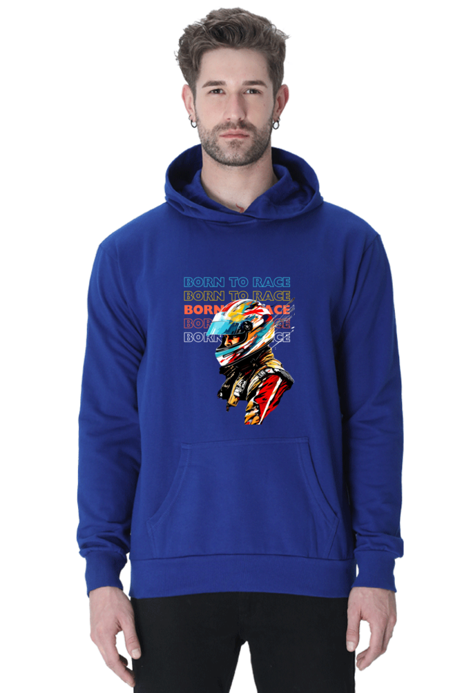 Born To Race Text Multi Color Race Driver Graphic Hooded Sweat Shirt UNISEX